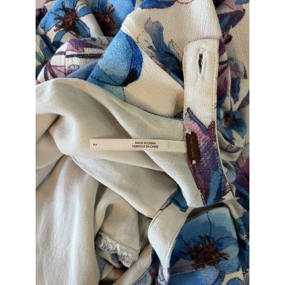 Free People Floral Print Long Sleeve Mini Dress Keyhole Front AND Back Small - Picture 8 of 10